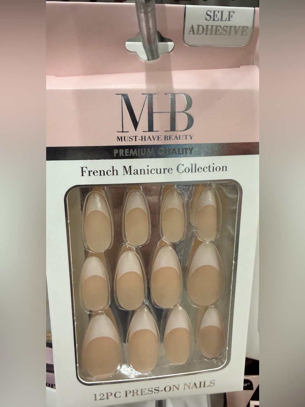 2 boxes French Manicure Press-On Nails - Nude & White